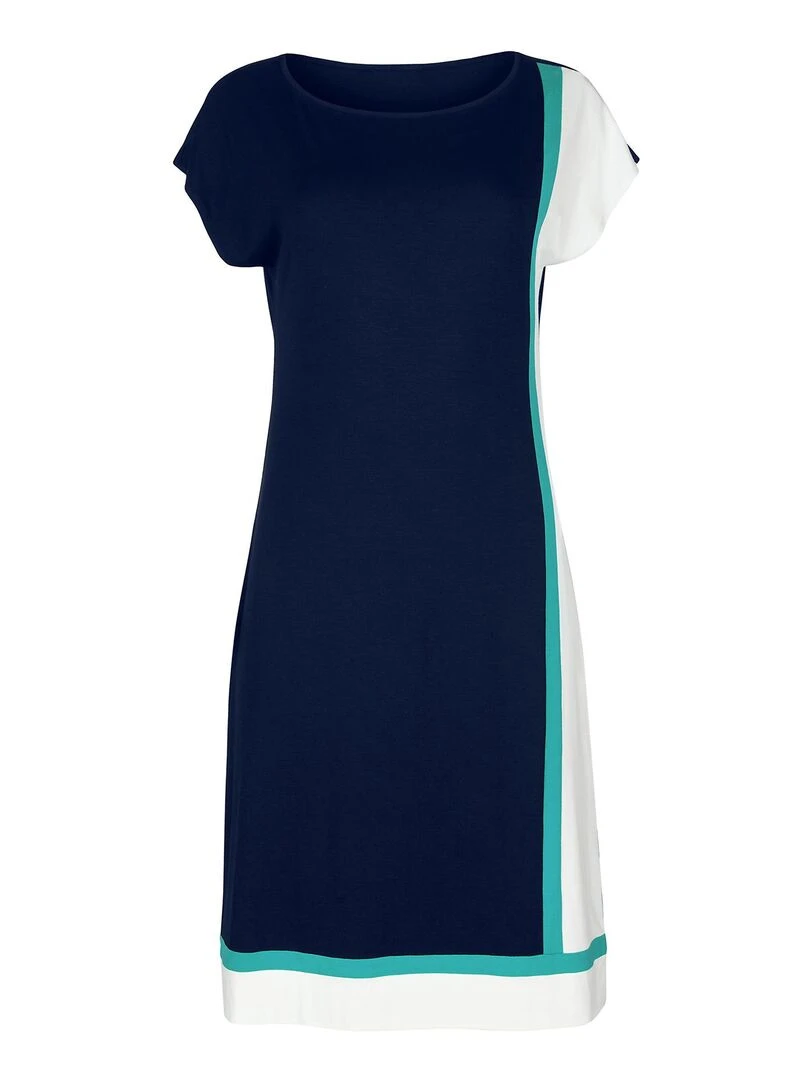 Robe estivale manches courtes Saint Tropez   Bleu