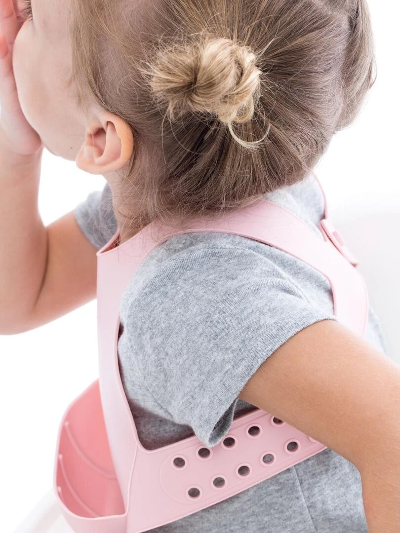 Bavoir récupérateur en silicone   Rose