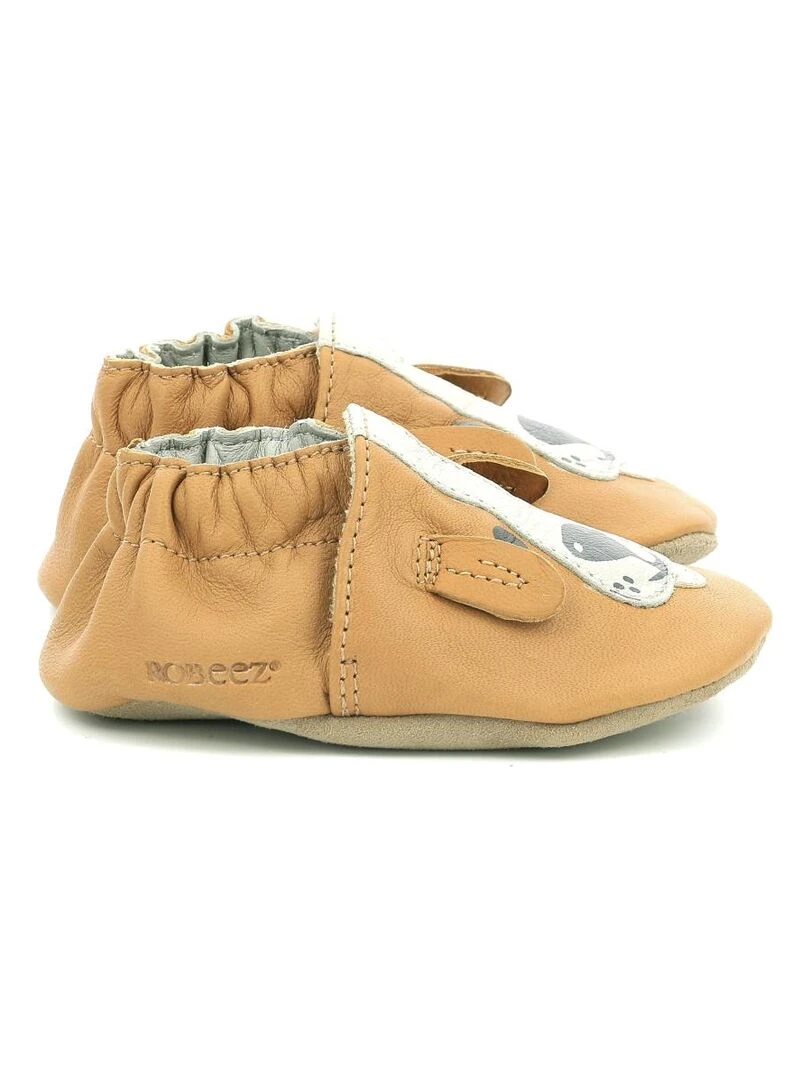 Coffret Chausson Cuir Bebe Robeez Sweety Dog Marron