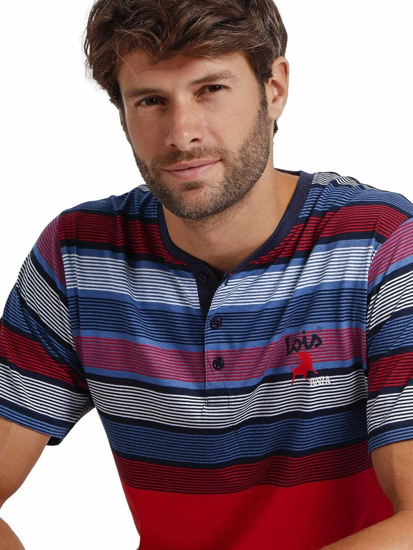 Pyjama short polo Strings Lois   Rouge