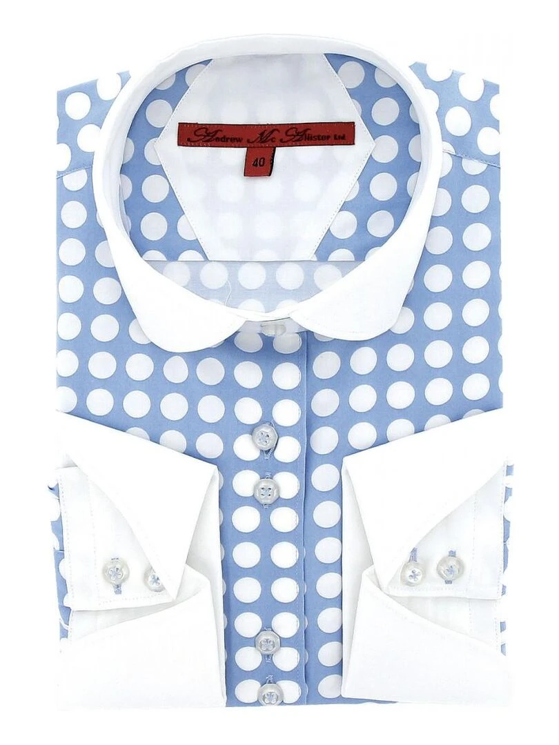 Chemise à pois DOTS Bleu