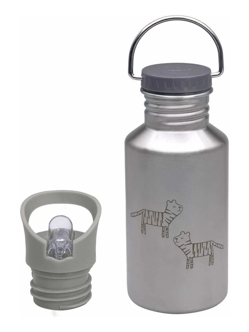 Gourde en inox 500 ml Safari Tiger Gris