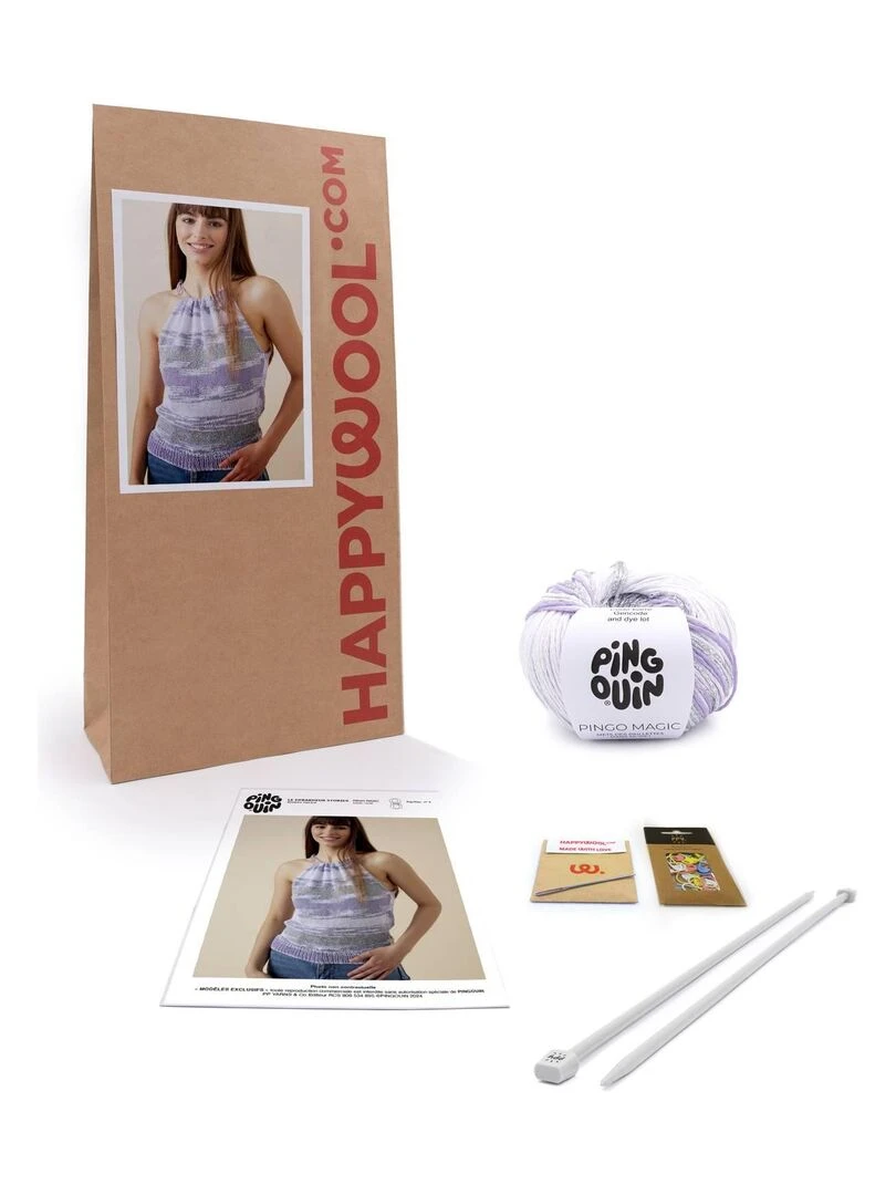 Kit Tricot Femme Débardeur Stories Violet