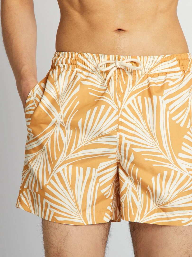 Short de bain avec motifs   Jaune