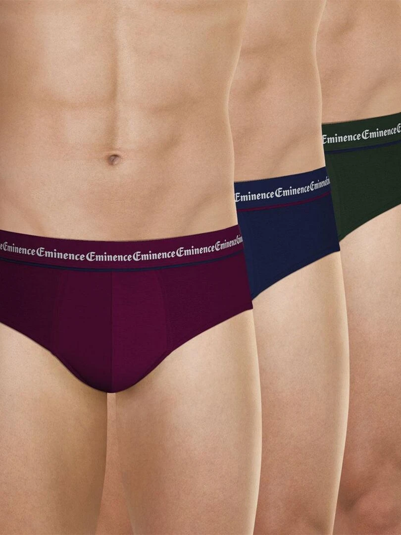 Lot de 3 slips homme Business Bleu Bordeaux