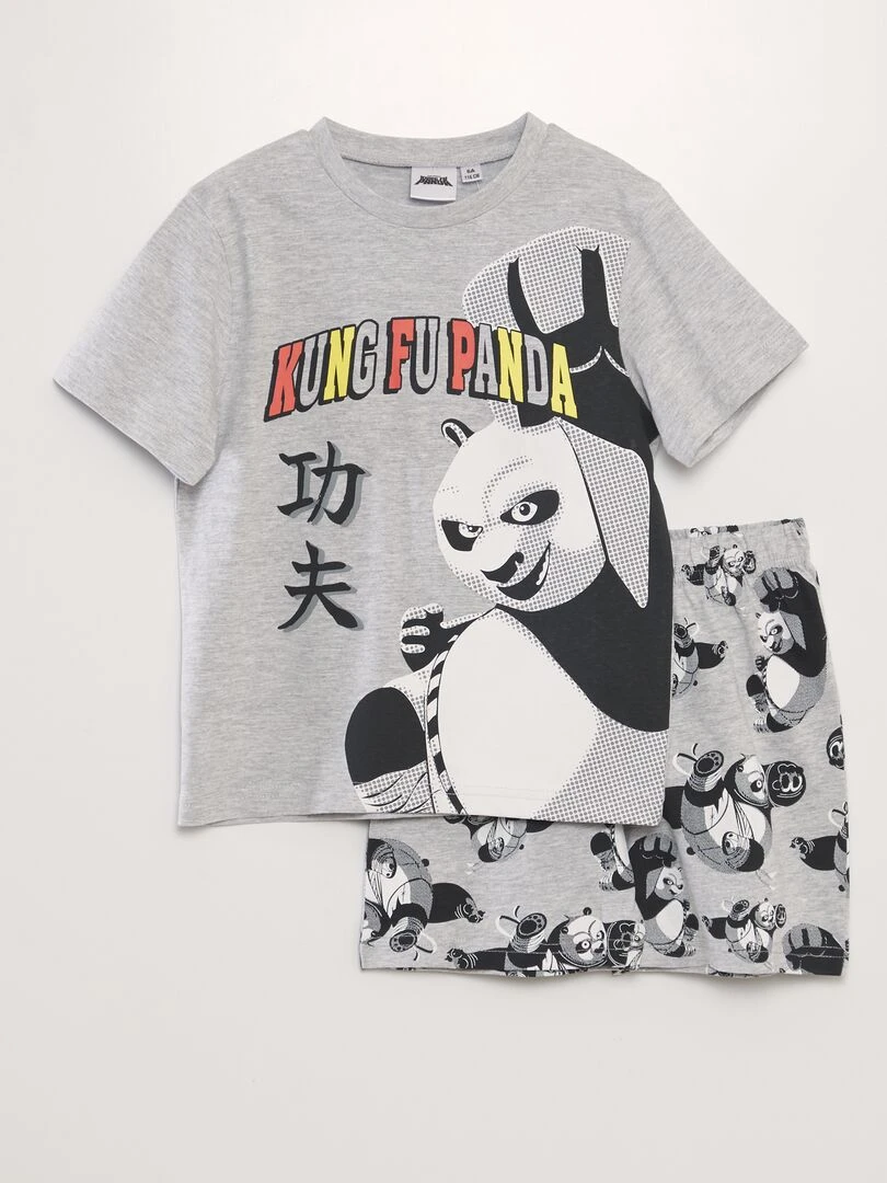 Pyjama short 'Kung Fu Panda' 2 pièces Gris