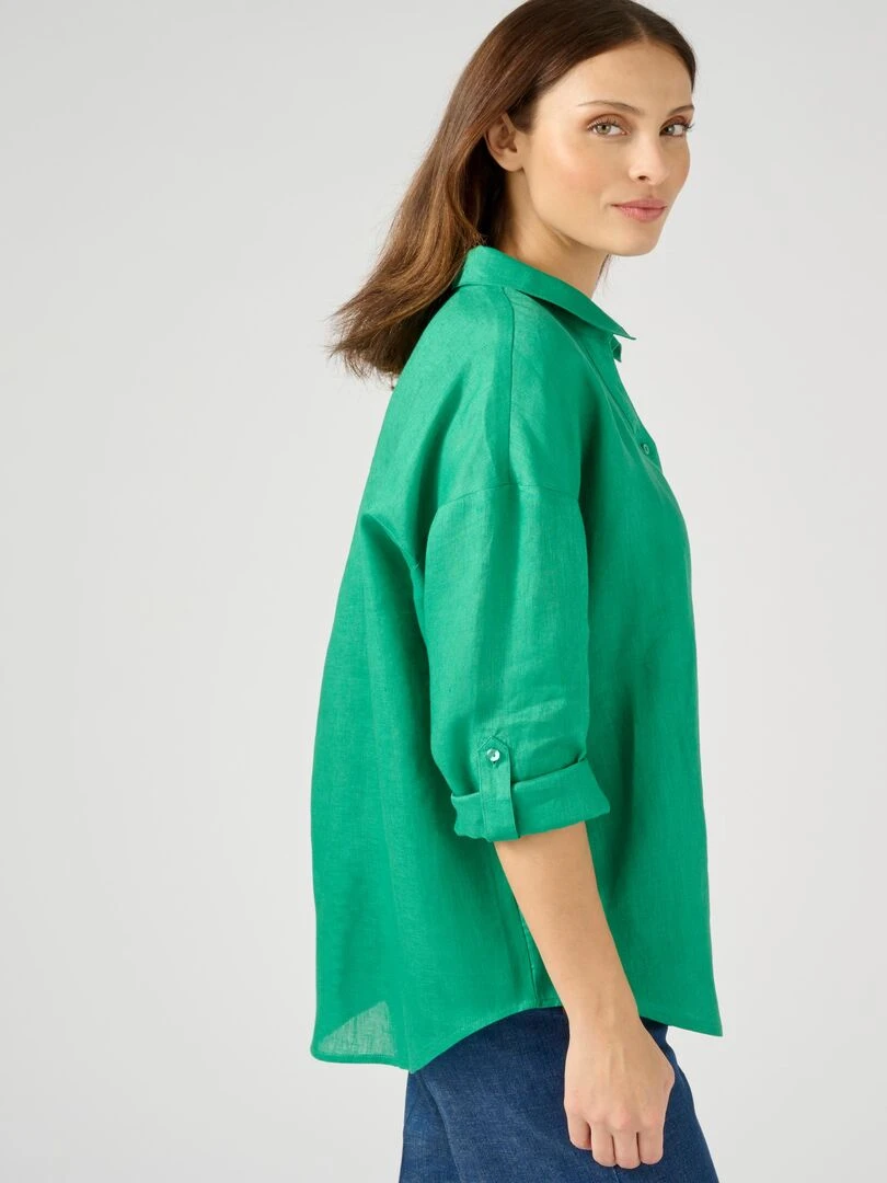 Chemise pur lin   Damart   Vert d'eau