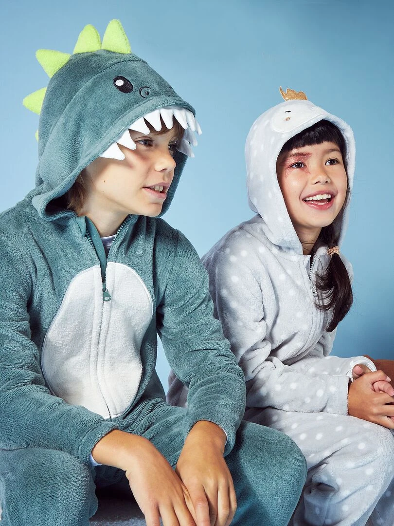 Combinaison à capuche en sherpa   Gris