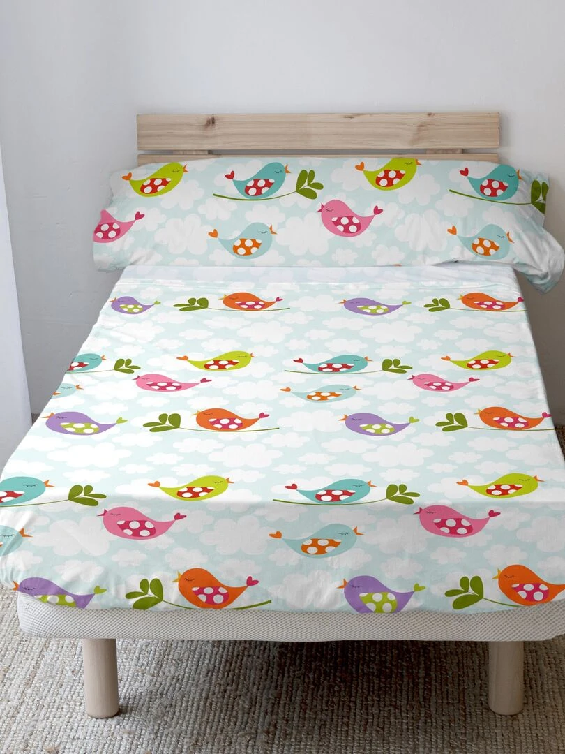 Parure de lit 2 pièces Little birds "Happyfriday" Multicolore