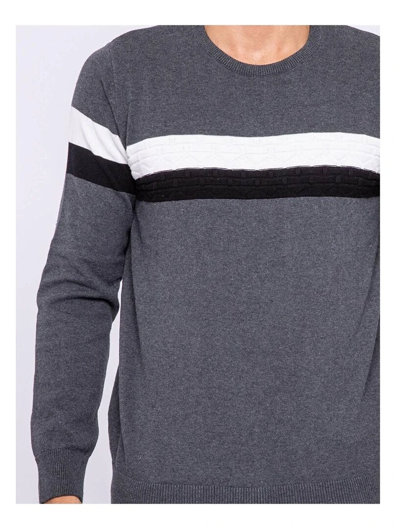 Pull col rond LUFAROL   Gris foncé