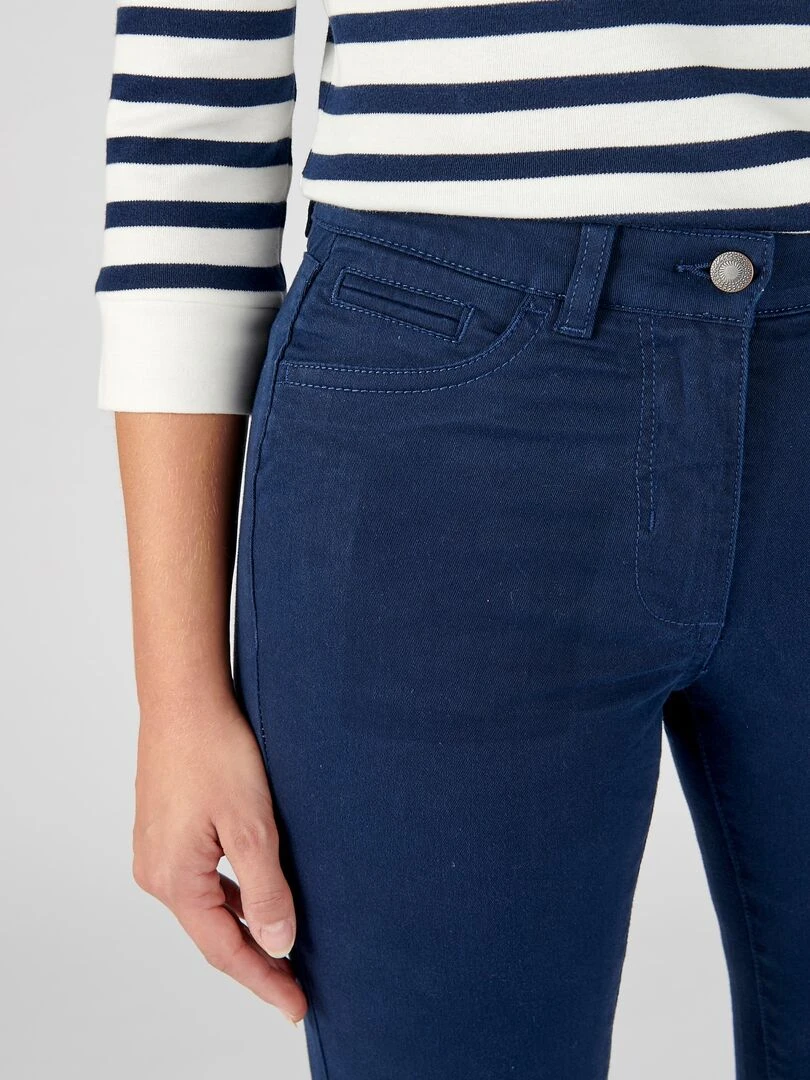 Pantalon 7/8ème boutons bas de jambes Damart Bleu marine