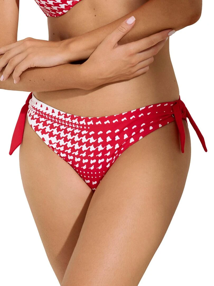 Bas maillot slip de bain à nouettes amovibles Quito Rouge