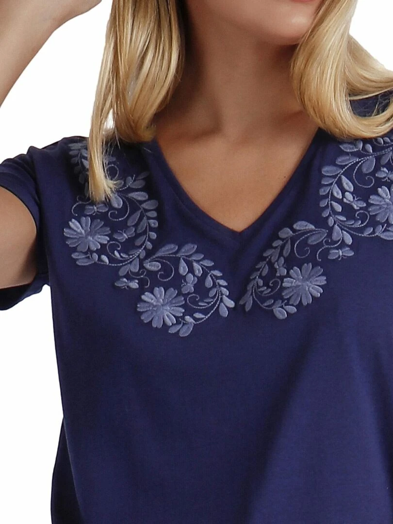 Pyjama short t shirt Blue And Bleu Mod   Bleu marine