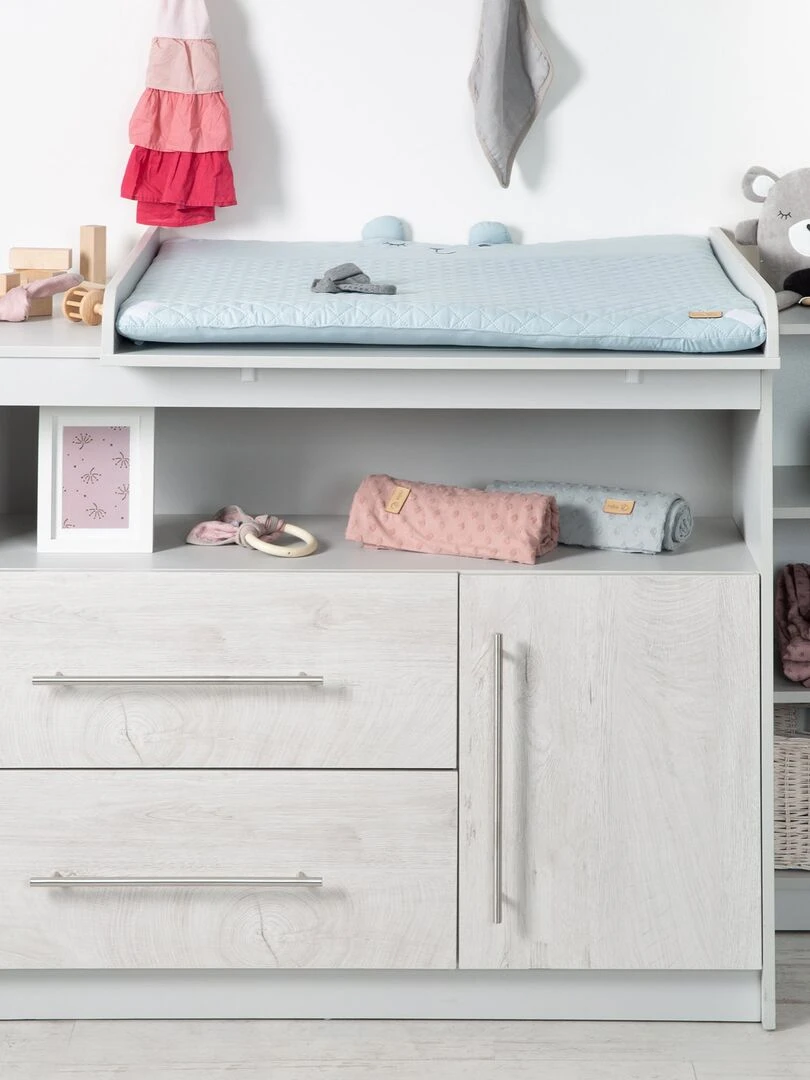 ROBA Commode à Langer "Maren 2" – avec Plan à Langer Amovible – Gris clair / Chêne blanchi   Gris Gris clair