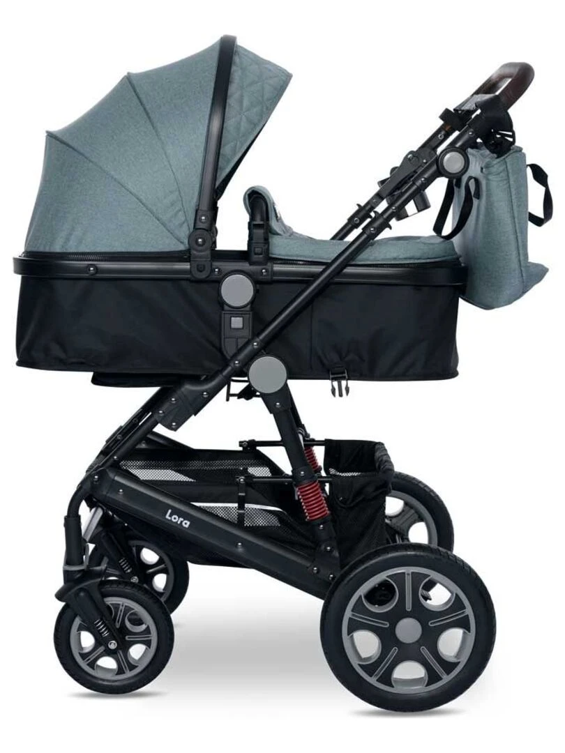 LORELLI Poussette combinée trio 3 en 1 siège auto 0m – nacelle – dès la naissance – jusqu’à 15kg Bleu