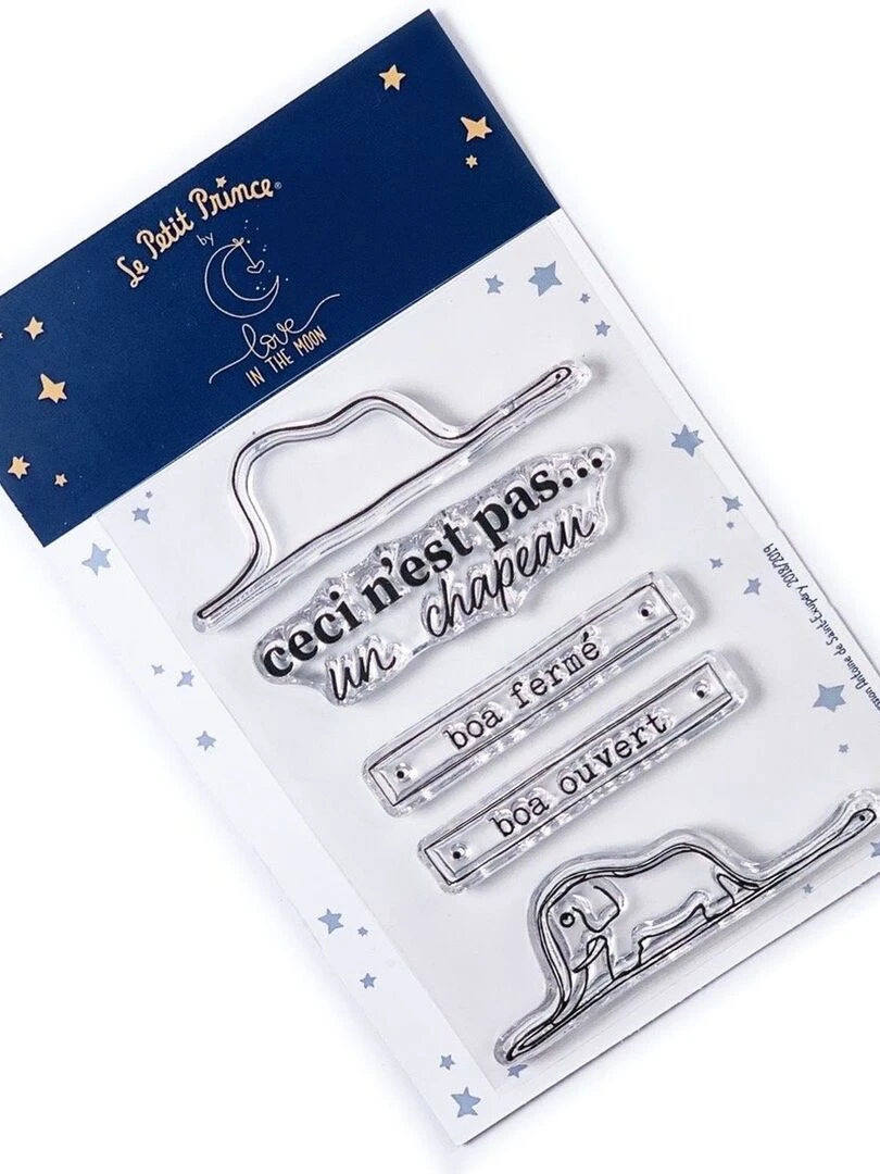 5 Tampons transparents Le Petit Prince Boa Eléphant N/A