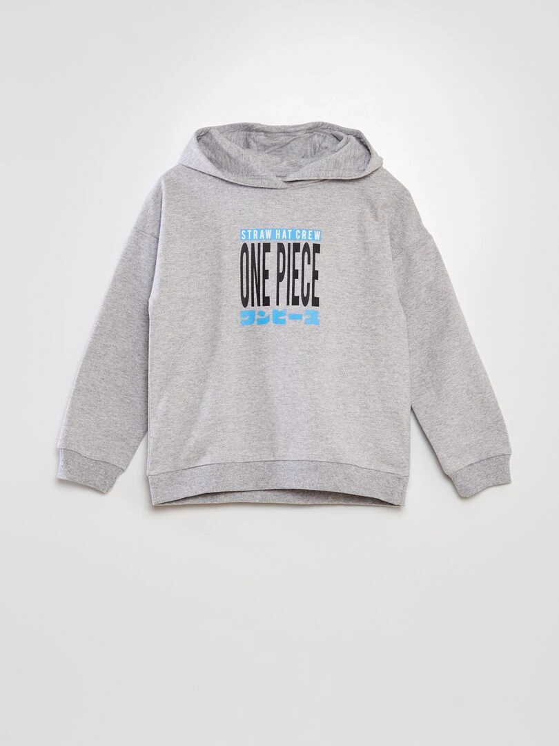 Sweat à capuche 'One piece' Gris