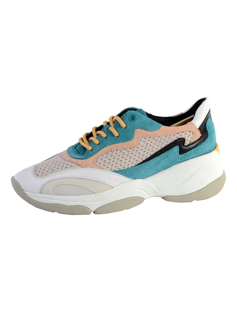 Basket Geox D Kirya B Suede+Mesh Bleu