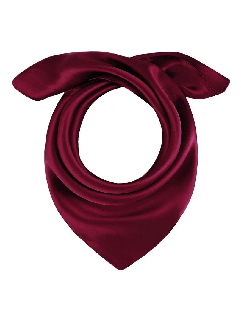Carré de soie Piccolo uni Bordeaux