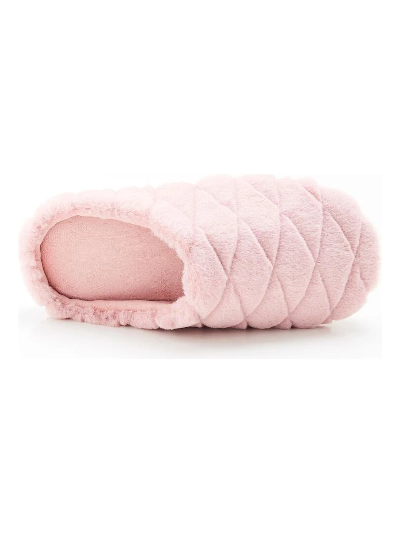 Mules à mémoire de forme  toucher peluche   Damart   Rose