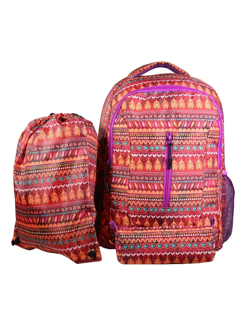 BAGTROTTER Set de sac à dos sac gym et trousse Bagtrotter Rouge Attrape rêve Rouge