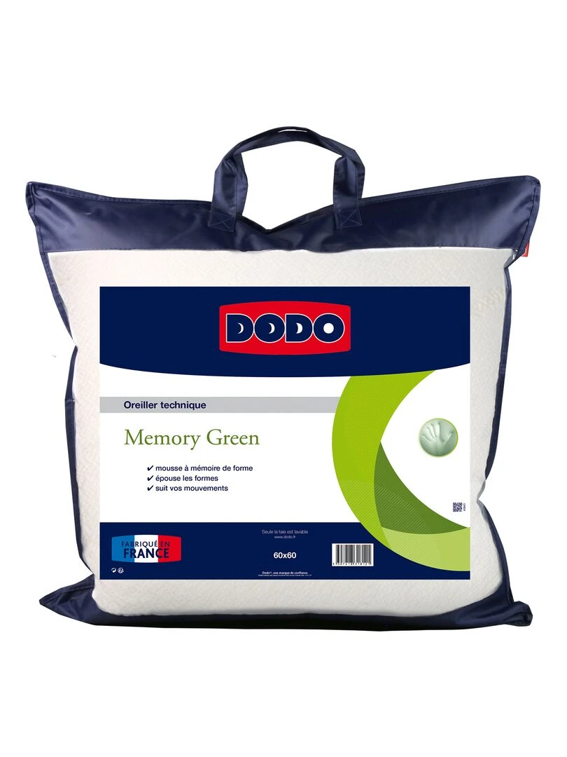 DODO   Oreiller Végétal Memory Green   Blanc