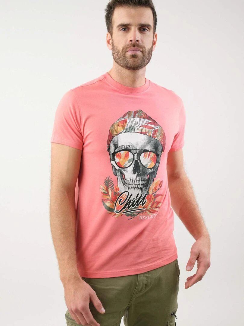 T shirt rock pour homme 'Deeluxe' Orange corail