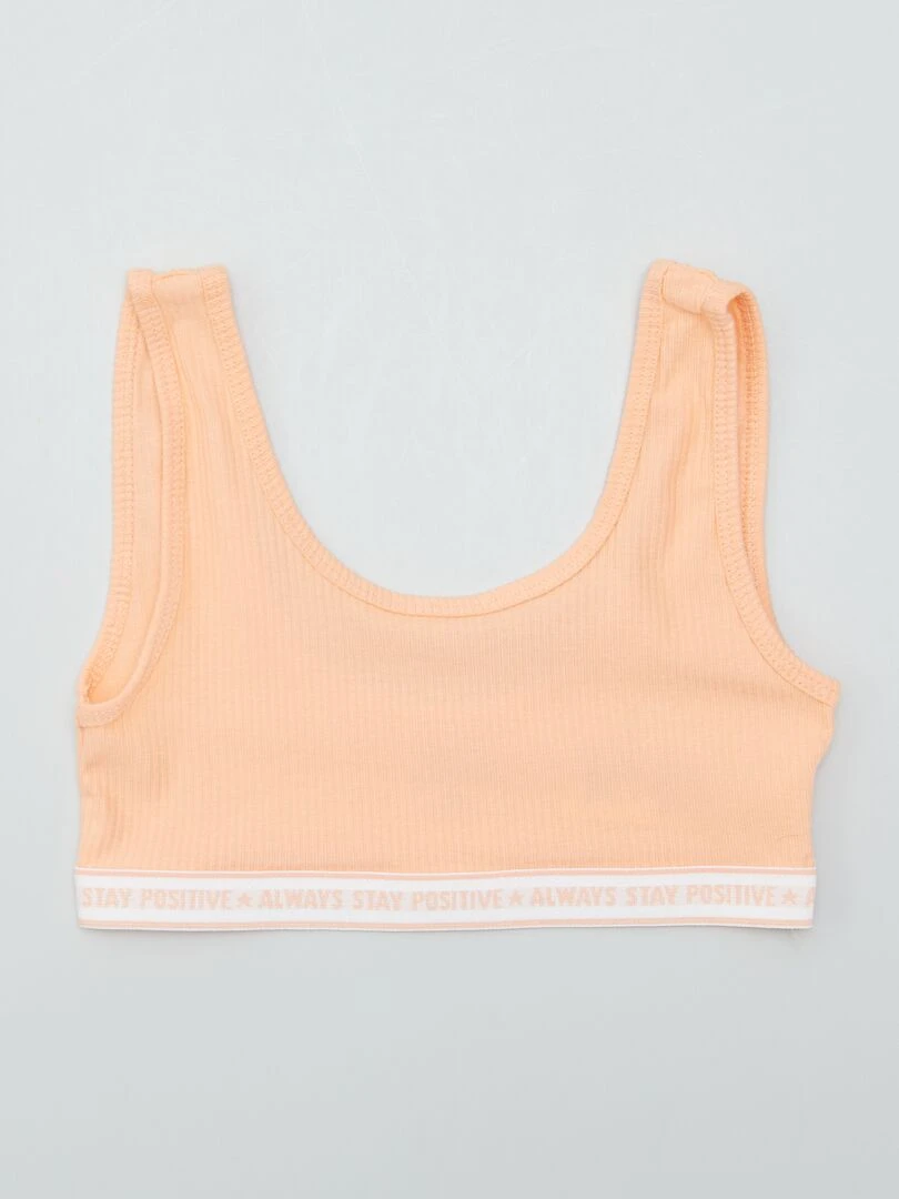 Lot de 2 brassières de sport côtelées   Violet/rose