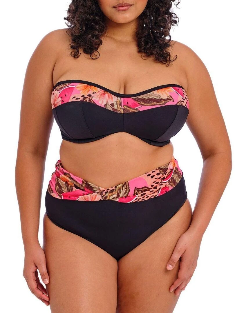 Bas de maillot de bain taille haute Cabana Nights Noir