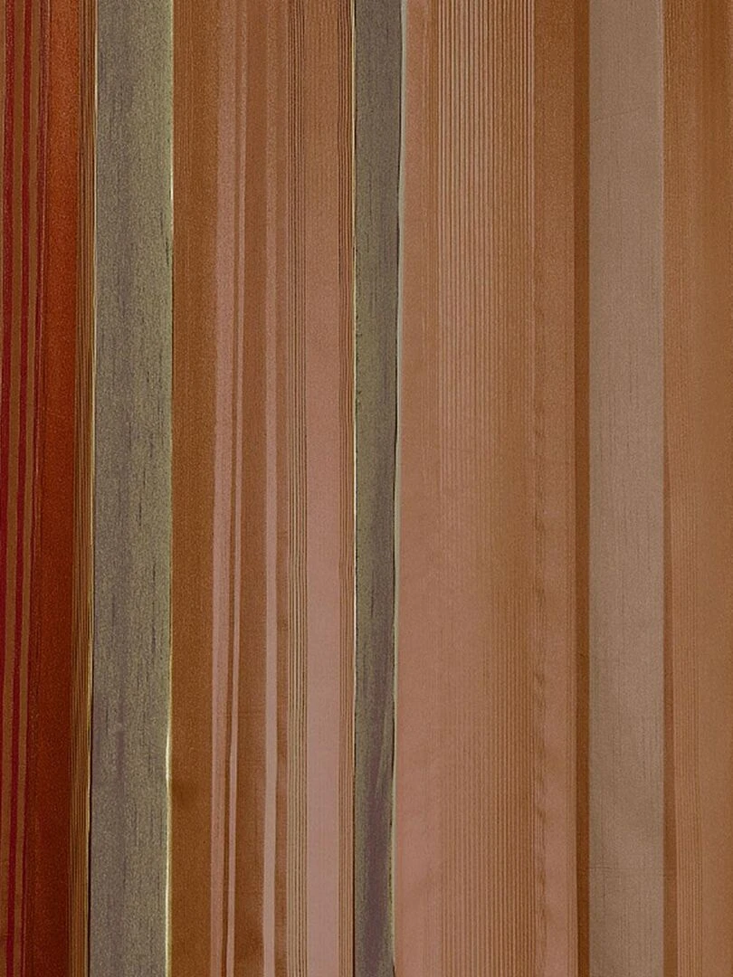 Voilage organza à rayures verticales Marron chocolat