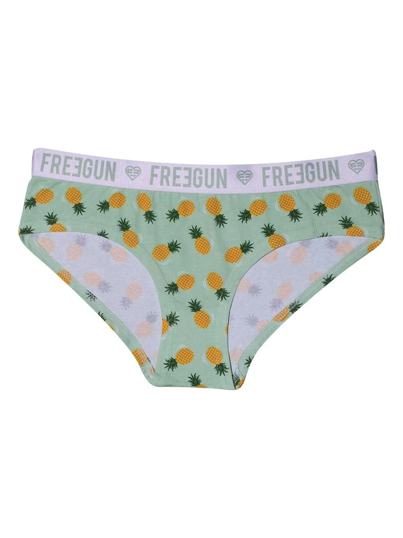Lot de 3 Boxers coton fille Fruité Freegun   Vert