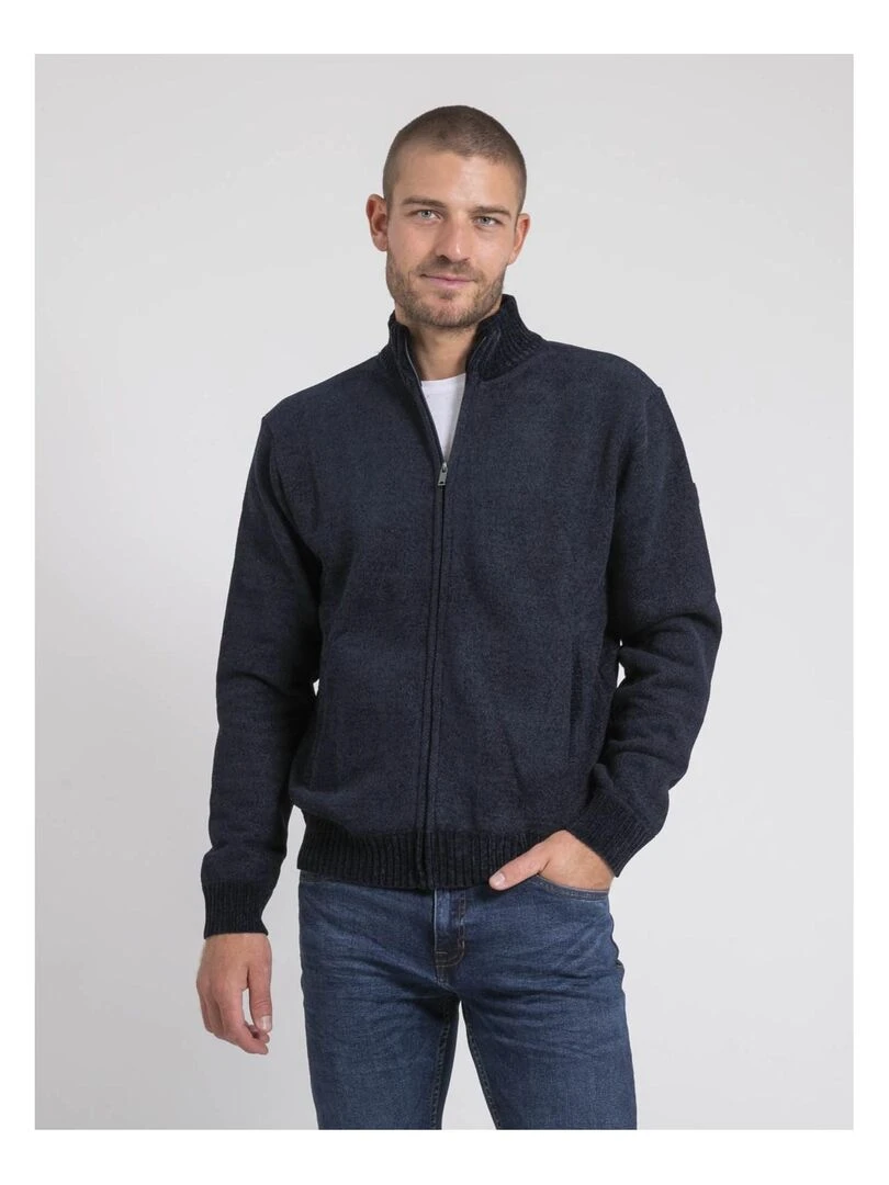 Gilet zippé col montant LYGALE Bleu marine
