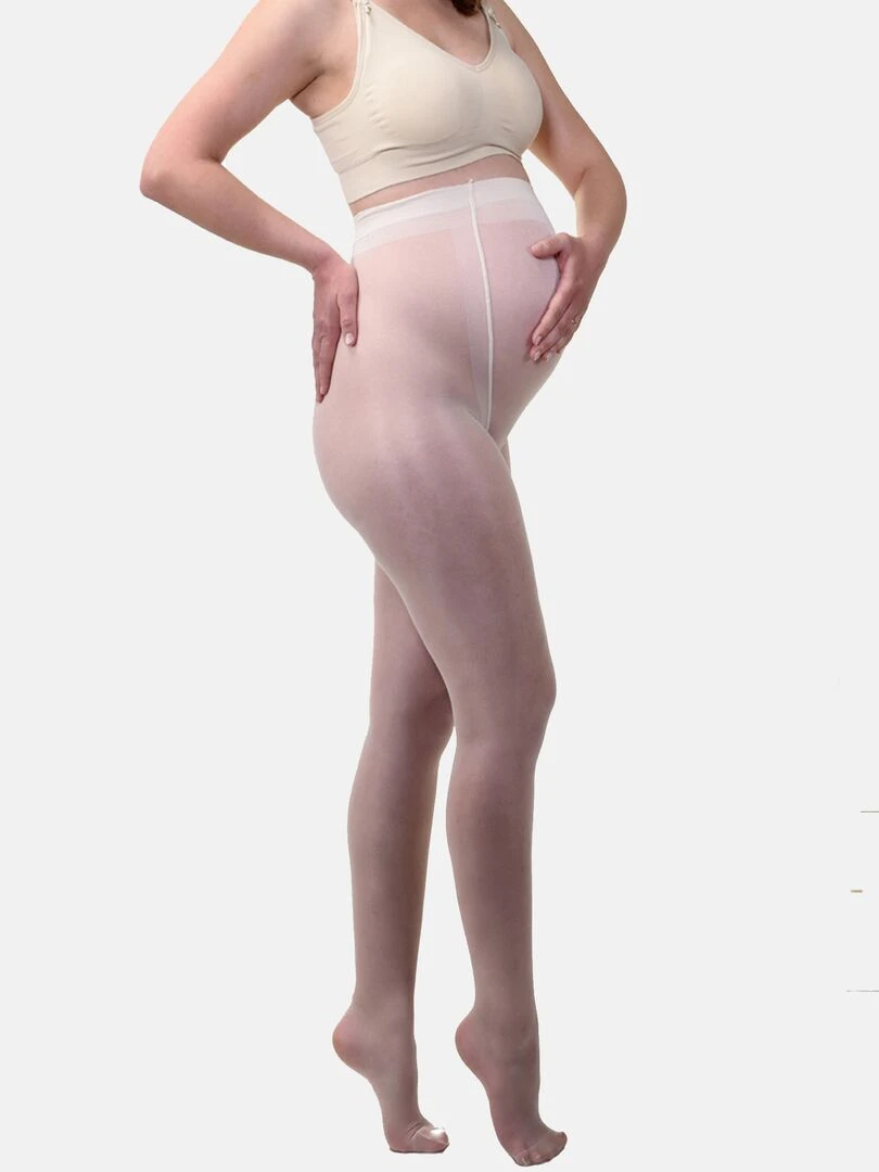 Collants de grossesse transparant confortables 20den (Mamsy) Blanc