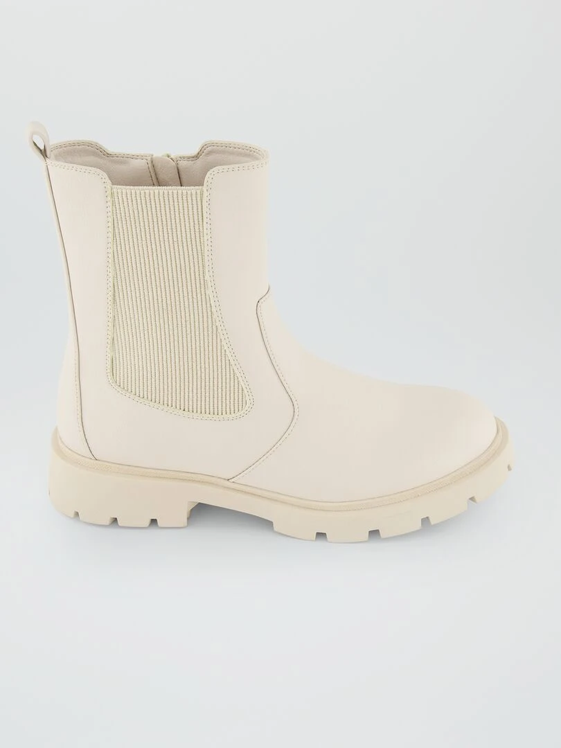 Boots chelsea Blanc