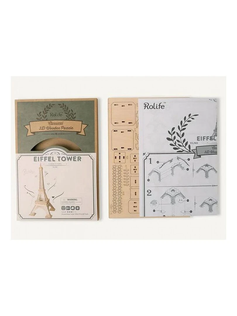 Puzzle en bois 3D Tour Eiffel   N/A