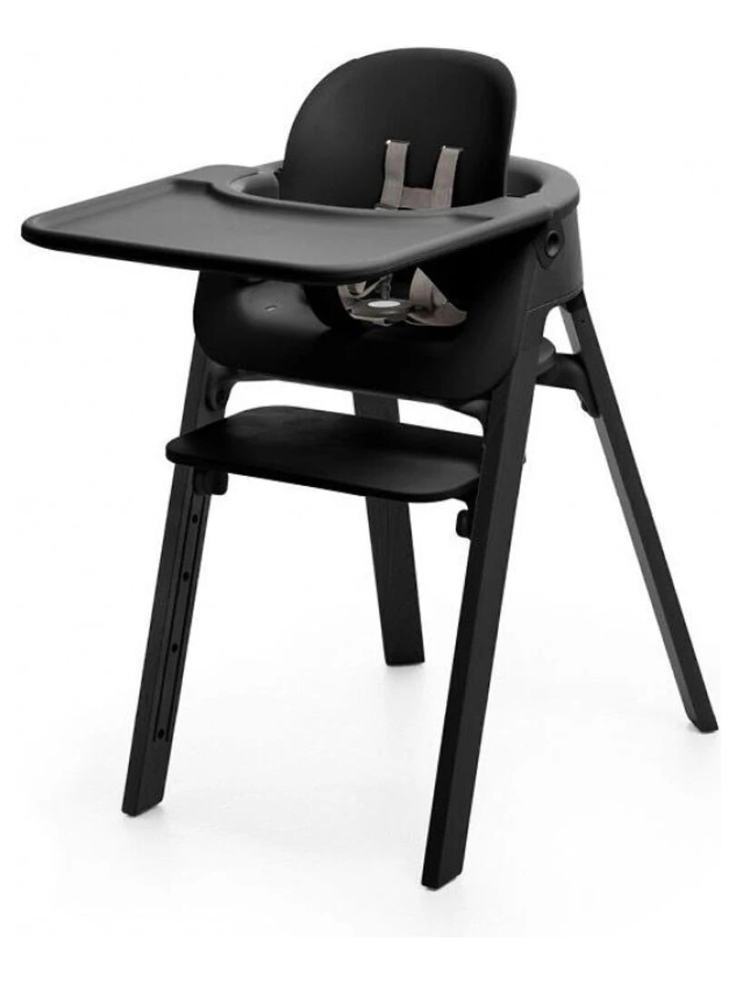 Chaise STEPS hêtre noir avec baby set et tablette Noir