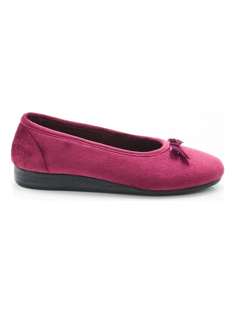 Ballerines aspect velours   Damart   Rouge
