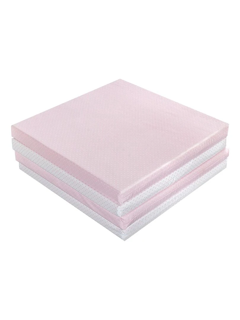 Tapis enfant d'éveil et de jeux ROSE 3 en 1 Transportable et deshoussable Rose