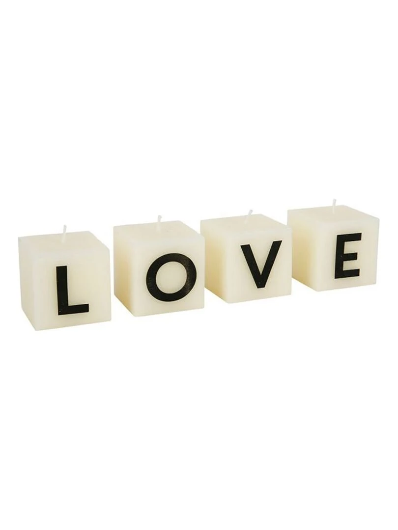 Bougies lettres LOVE X4 Blanc