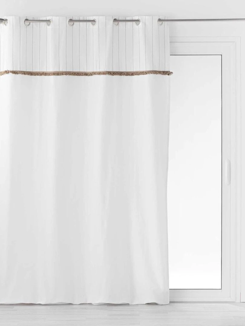 Rideau tamisant à galon frangé Beige