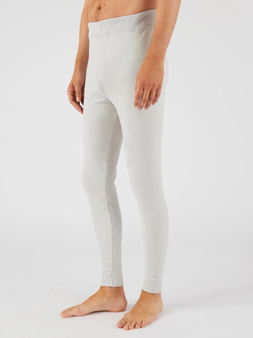 Caleçon long homme molleton gratté Thermolactyl Sensitive Damart Gris chiné