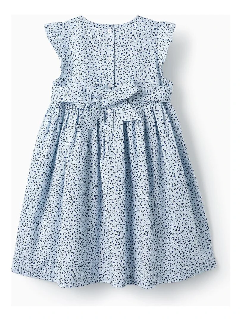 Robe Florale avec Volants pour Fille manches courtes CÉRÉMONIE Bleu clair