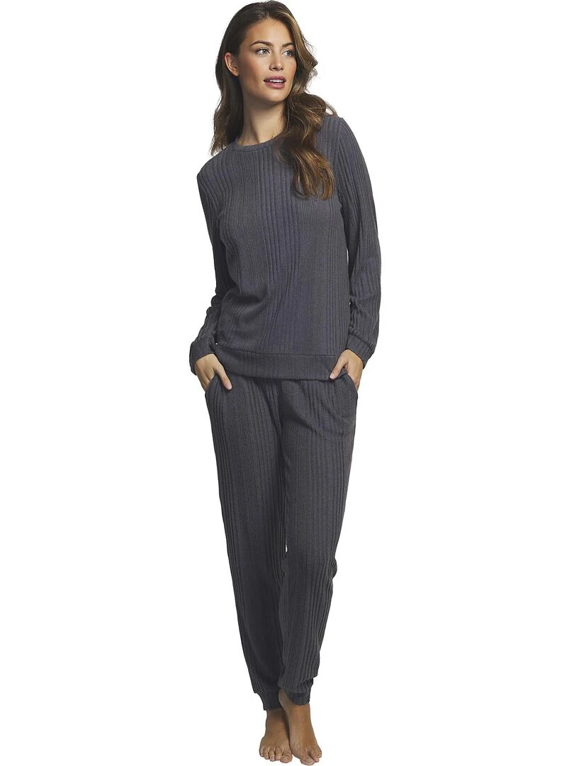 Tenue de détente et intérieur pyjama pantalon haut Basica Gris
