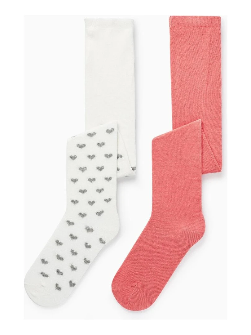 Pack 2 Collants en Tricot pour Bébé Fille 'Corações' GREAT GOALS GREAT WORLD Multicolore
