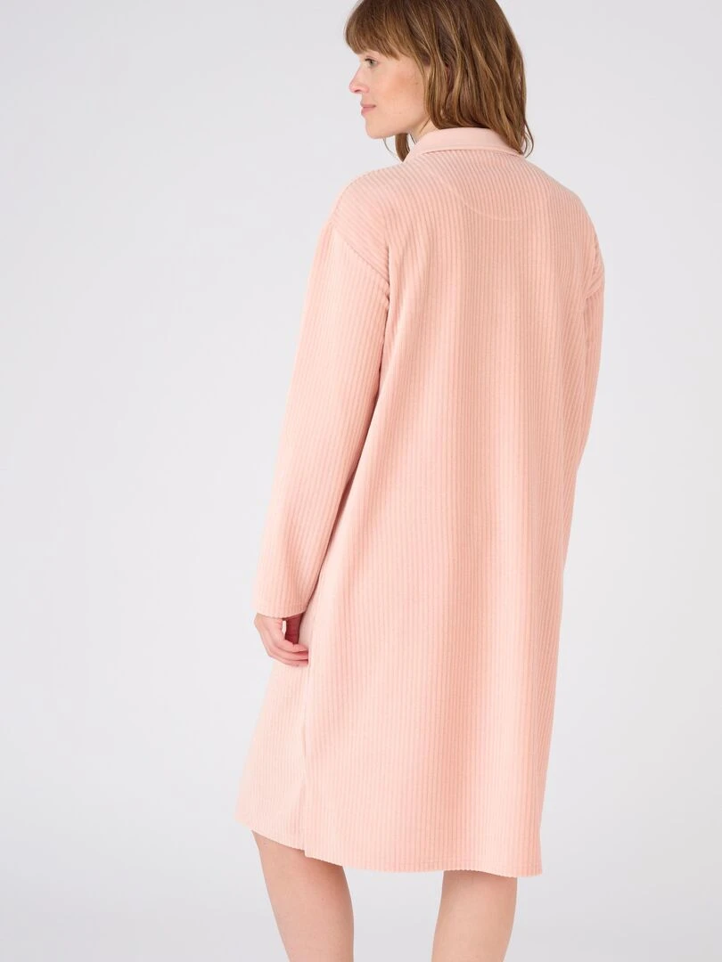 Chemise de nuit maille velours côtelé   Damart   Rose