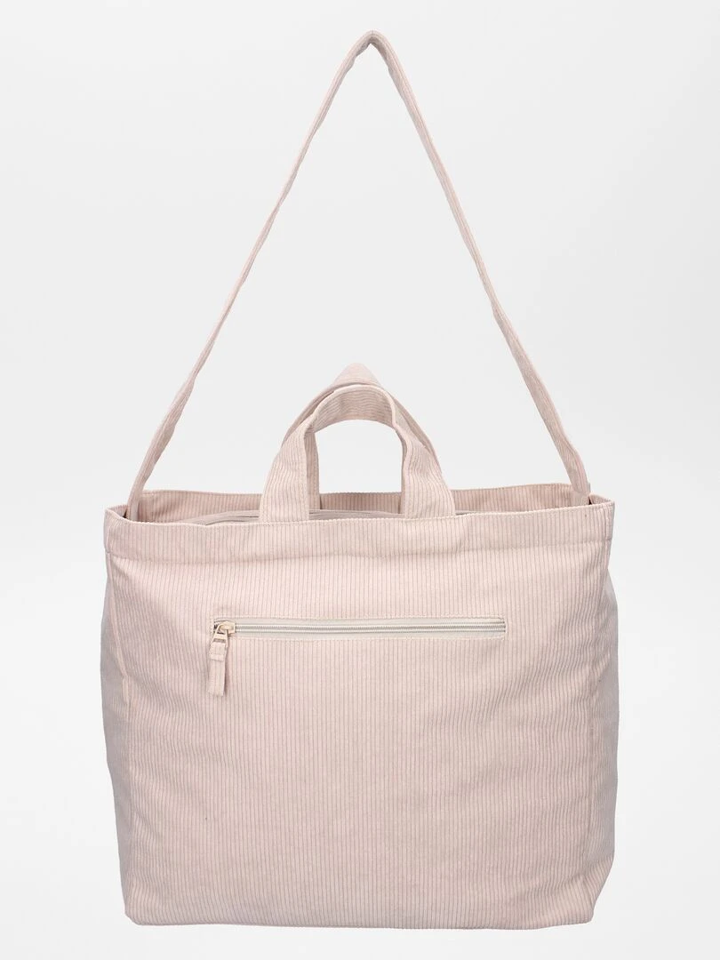 Sac à langer côtelé + sac à langer nomade Beige