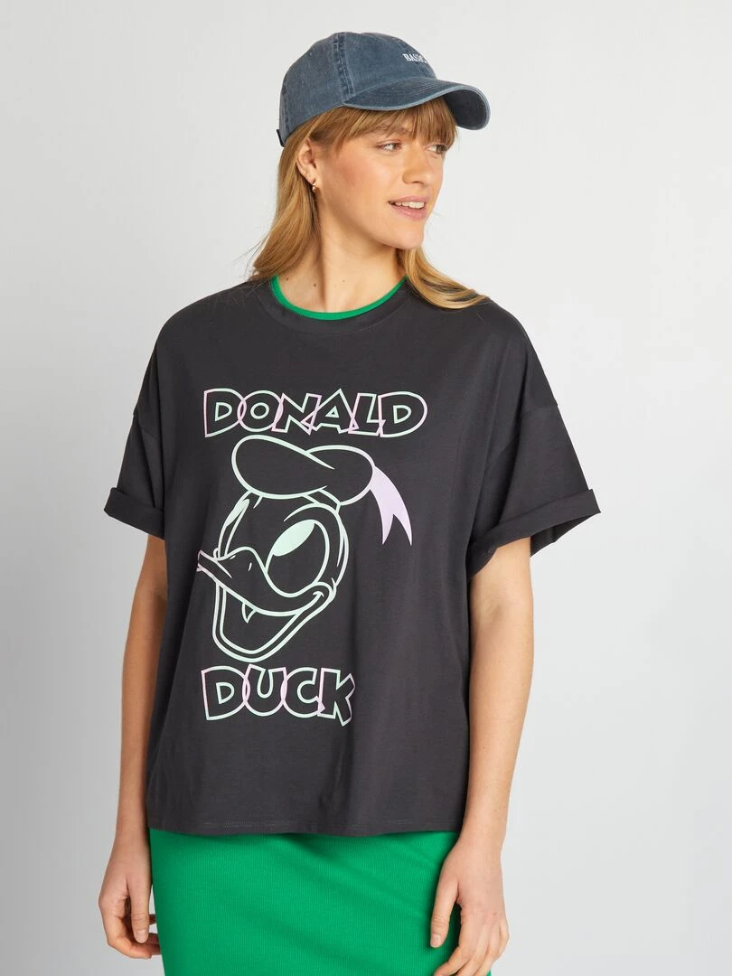 T shirt imprimé 'Donald' Noir