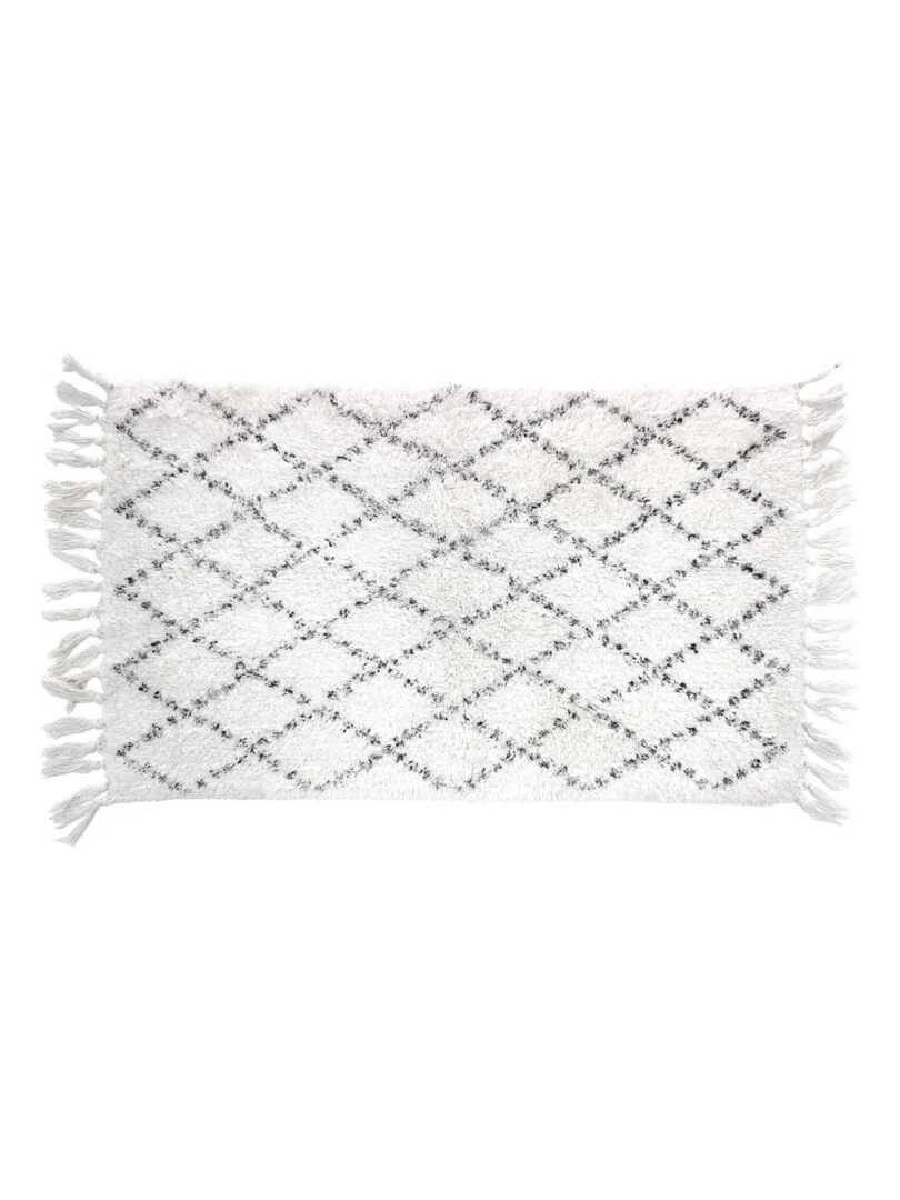 Tapis de bain 50x80cm Latika blanc 100%coton Blanc