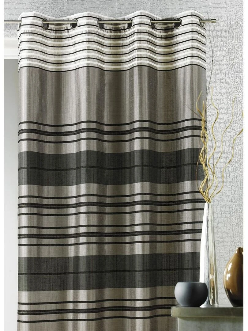 Rideau Shantung rayure chenille Taupe