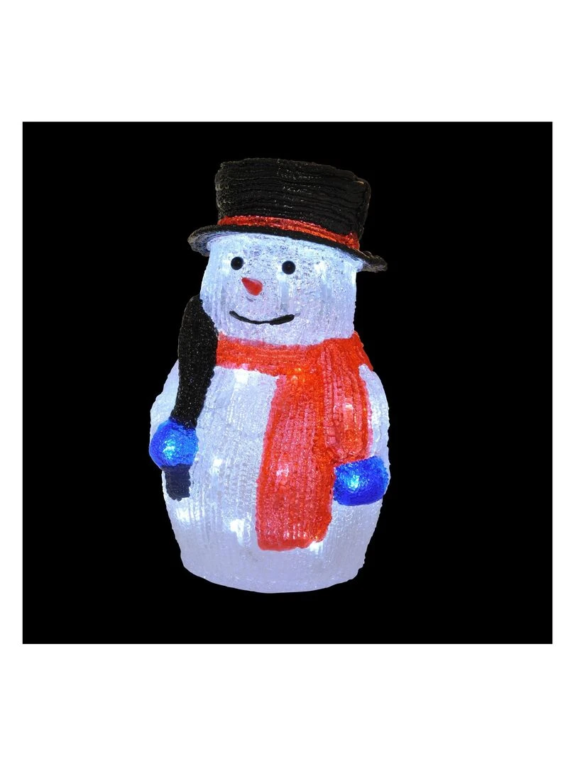Bonhomme de neige et son chapeaux à LED Blanc